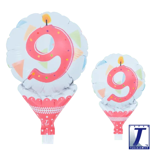 takara-upright-round-5-zoll-folienballon-party-pennant-no-9 image 1