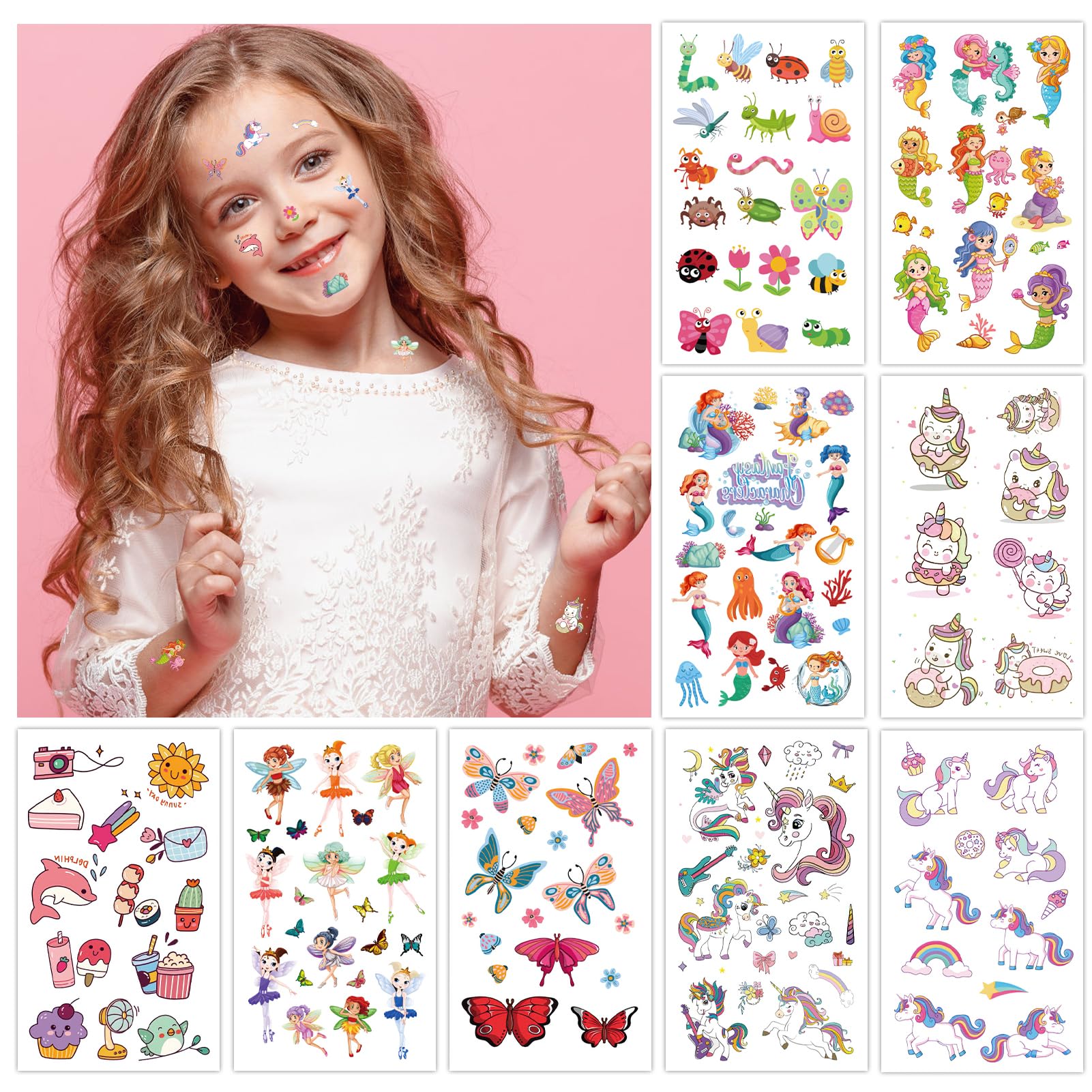 howaf-tattoos-kinder-tempor-r-30-blatt-tiere-einhorn-dino image 4
