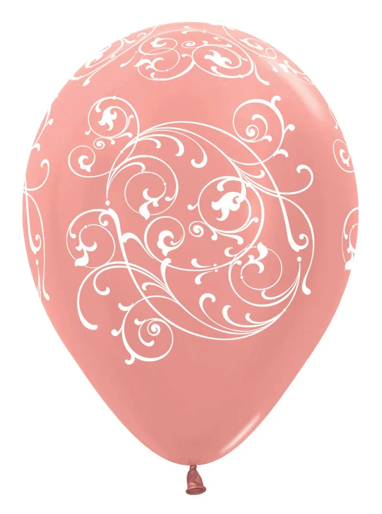 betallic-filigree-rose-gold-latexballon-11-50-st-ck-metallic image 1