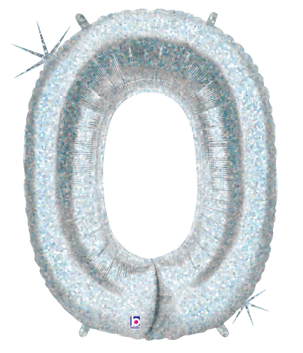 betallic-number-0-holographic-folienballon-zahl-34-zoll-holo image 1