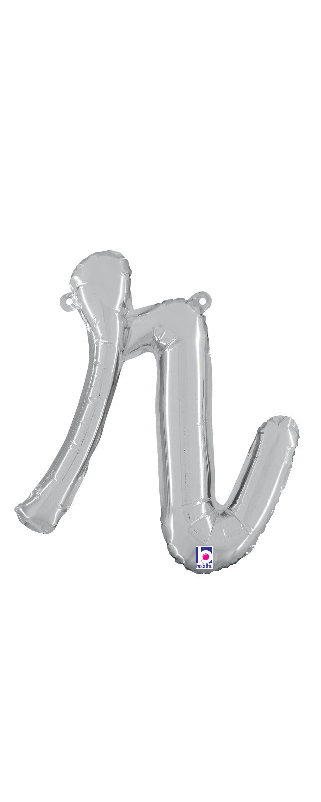 betallic-foil-balloons-script-r-folienballon-silber-14-flach image 1