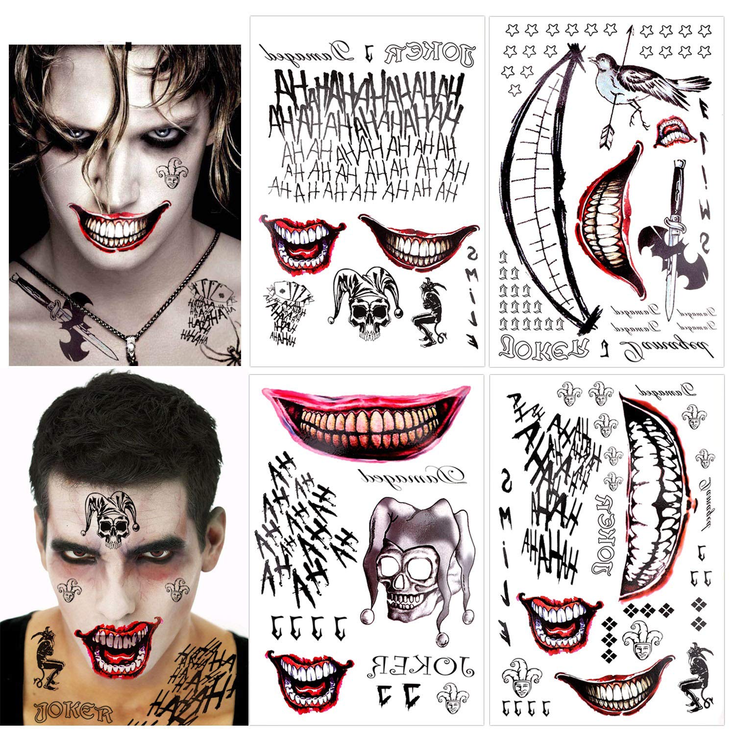 howaf-joker-tattoos-halloween-tempor-r-8-blatt image 1