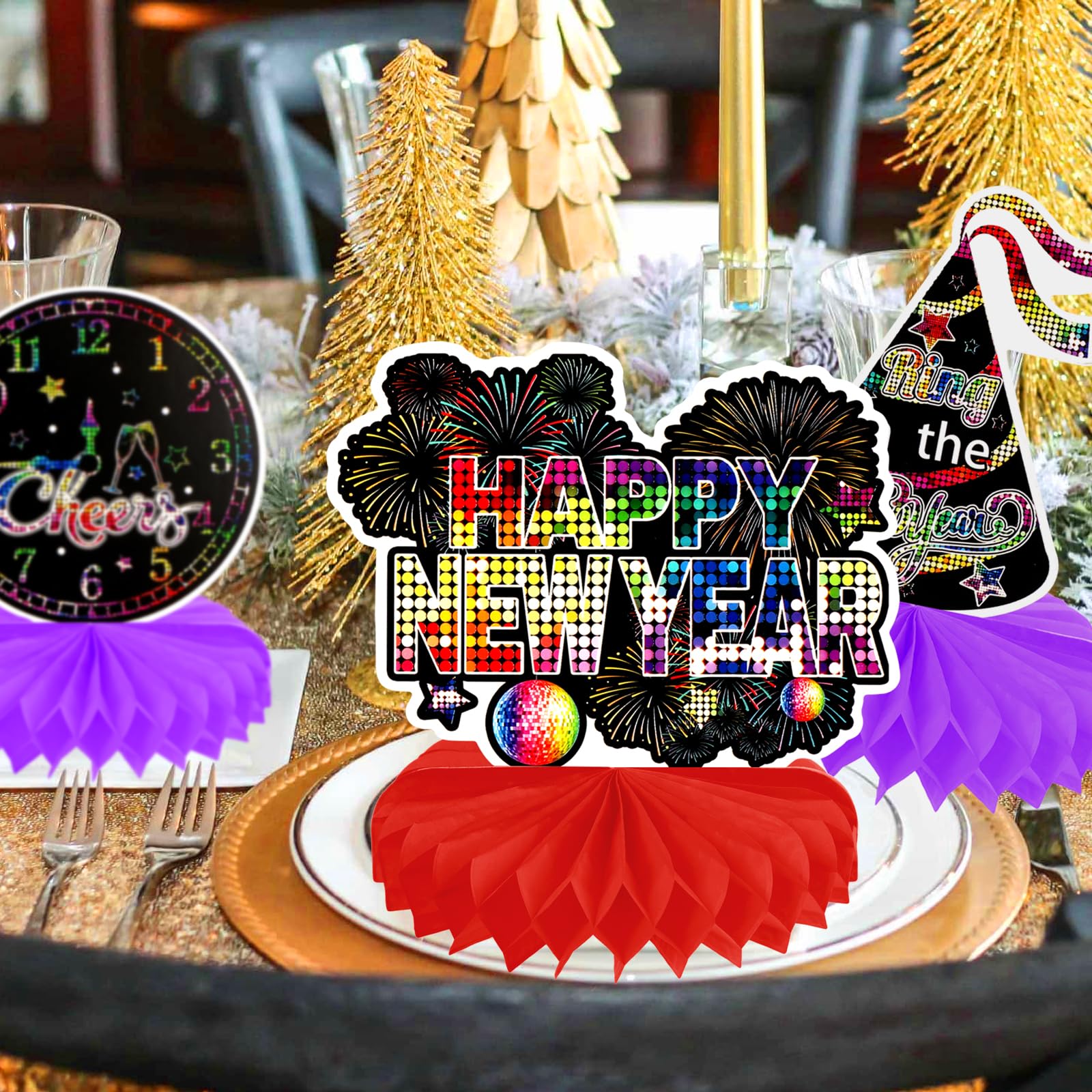 howaf-silvester-deko-2026-bienenwabe-9-st-ck-bunt-tischdeko image 6