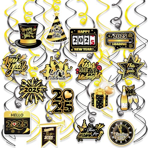 howaf-silvester-deko-2025-deckenh-nger-spiralen-schwarz-gold-30-st-ck image 8