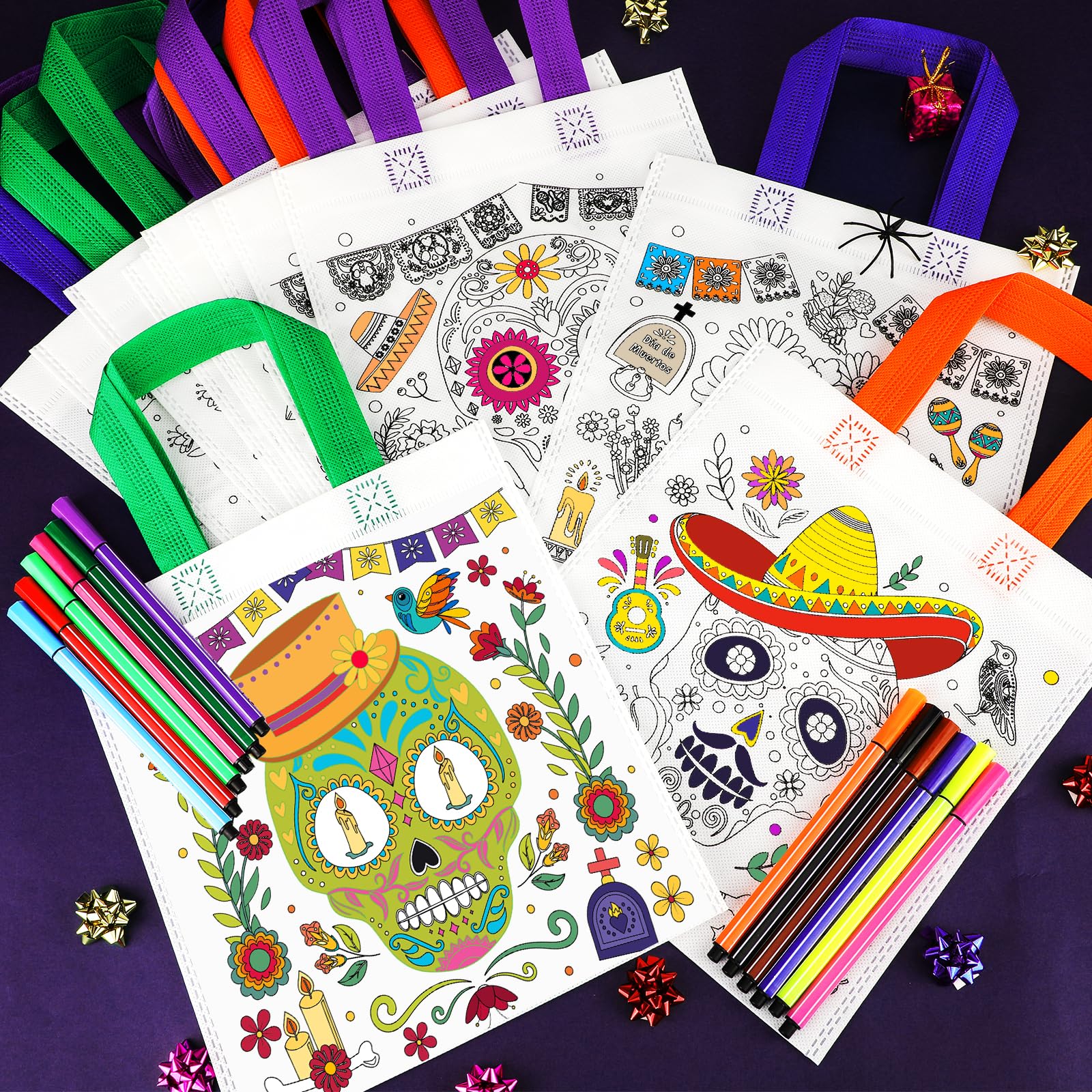 howaf-dia-de-los-muertos-t-ten-zum-bemalen-12er-bastelset-set-c image 5