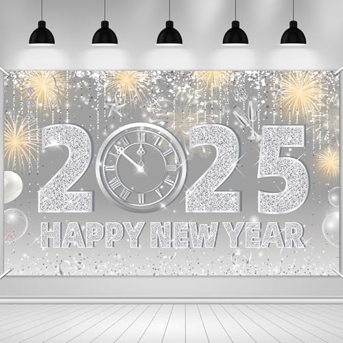 howaf-happy-new-year-banner-stoff-185x110cm-silber-2025 image 8