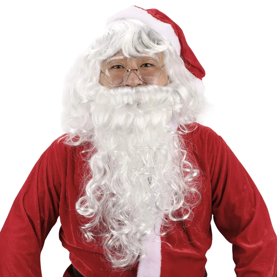 howaf-weihnachtsmann-per-cke-und-bart-set-mit-brille-wei image 1
