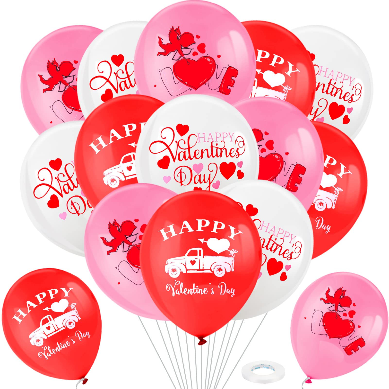 howaf-valentinstag-luftballons-herz-24-st-ck-rot-pink-wei image 1