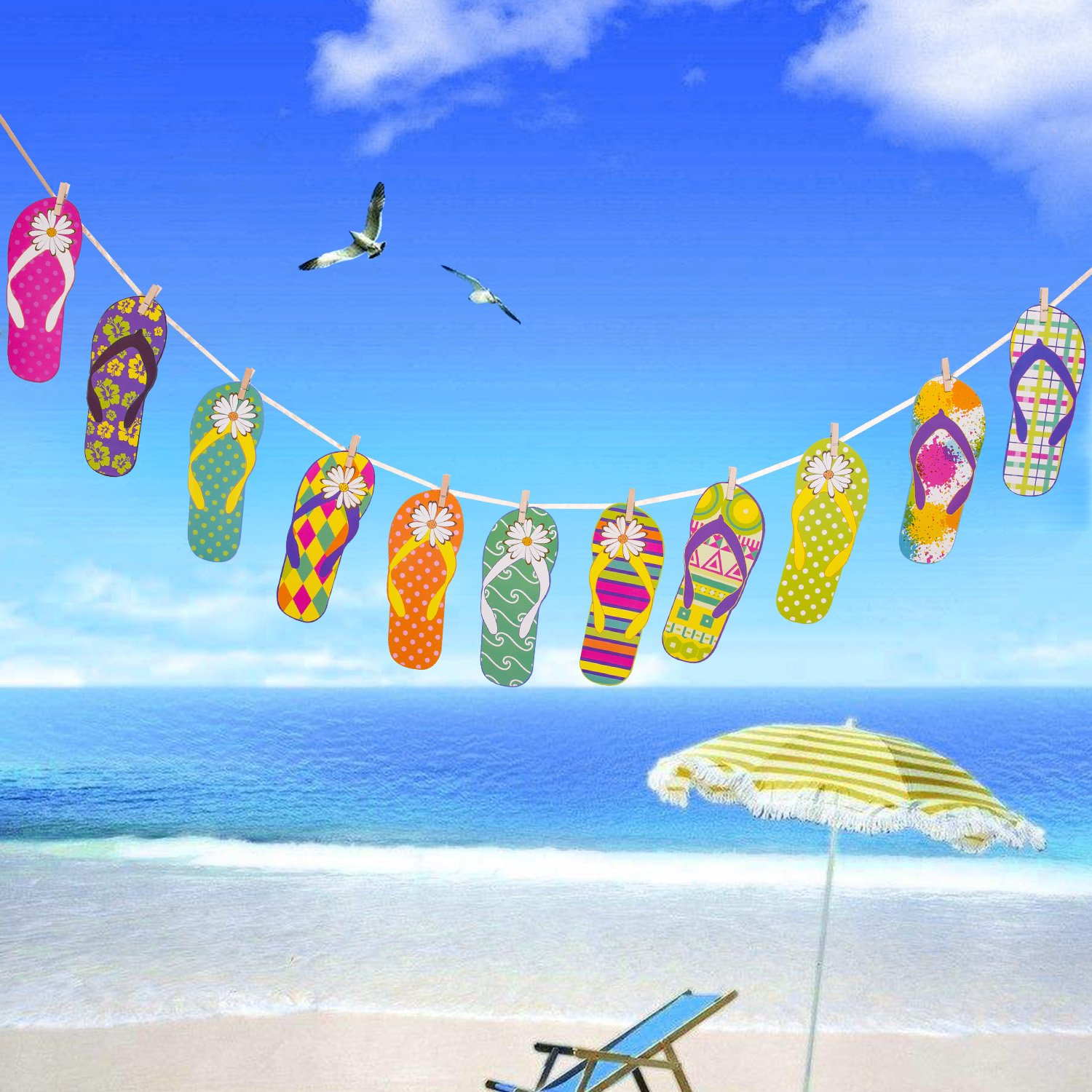 howaf-hawaii-girlande-flip-flops-15tlg-10m-sommer-party image 4