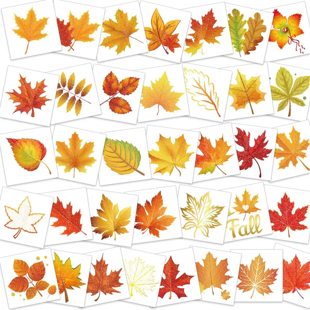 howaf-temporary-tattoos-herbst-glitzer-tattoos-72-st-ck-ahorn image 1