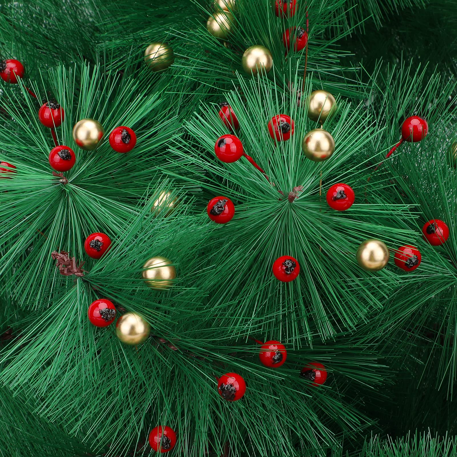 howaf-weihnachtsbeeren-deko-rot-gold-150-st-ck-k-nstlich image 5