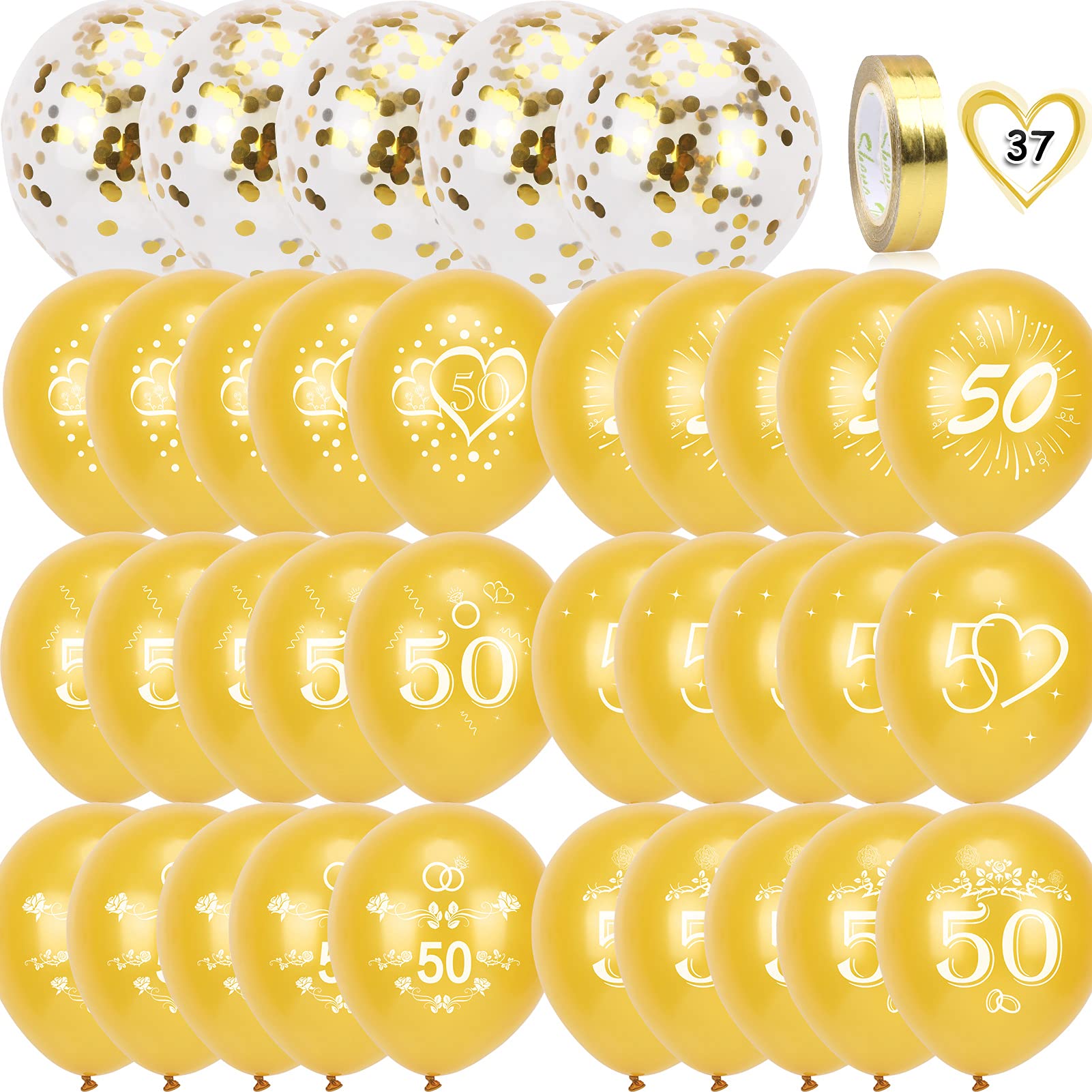 howaf-goldene-hochzeit-50-luftballon-set-35-tlg-gold-12-zoll image 7