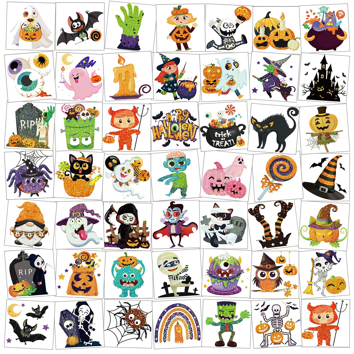 howaf-temporary-tattoos-kinder-halloween-glitzer-96-blatt image 1