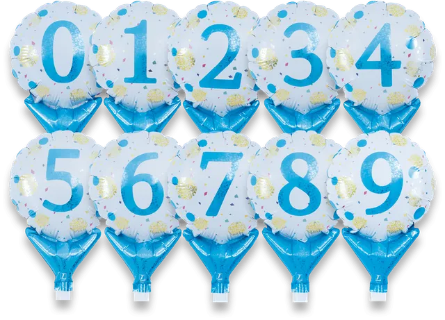 takara-upright-round-5-folienballon-gold-blau-dots-10er-set image 1