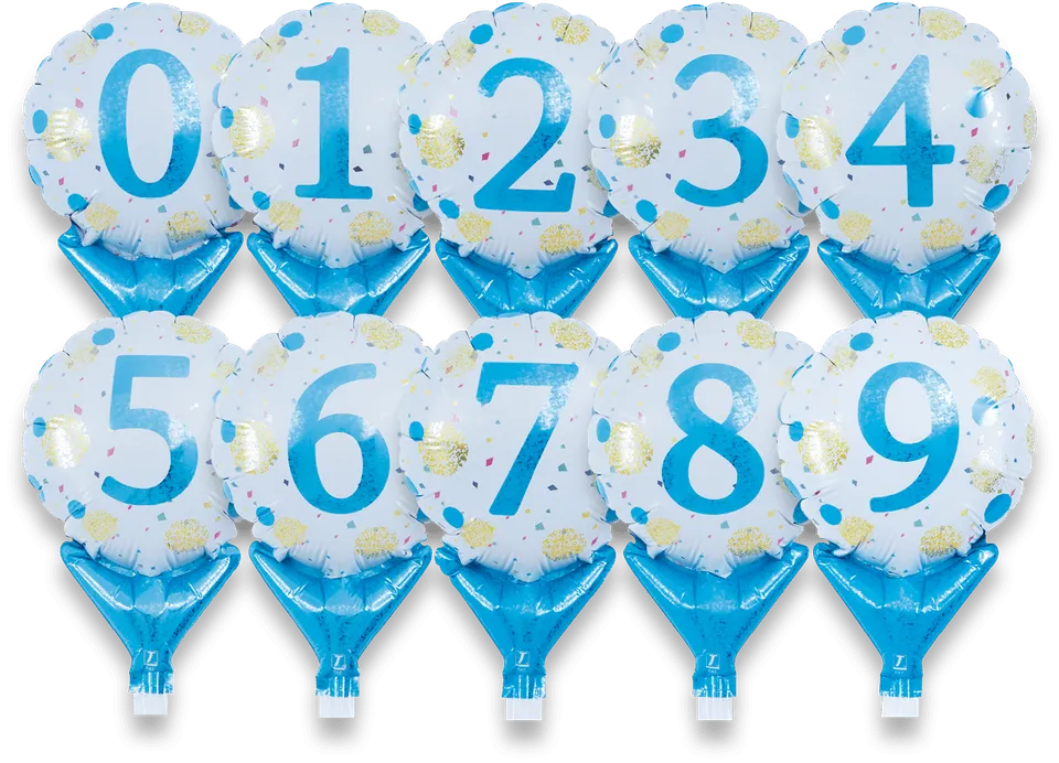 takara-upright-round-5-folienballon-gold-blau-dots-10er-set image 1