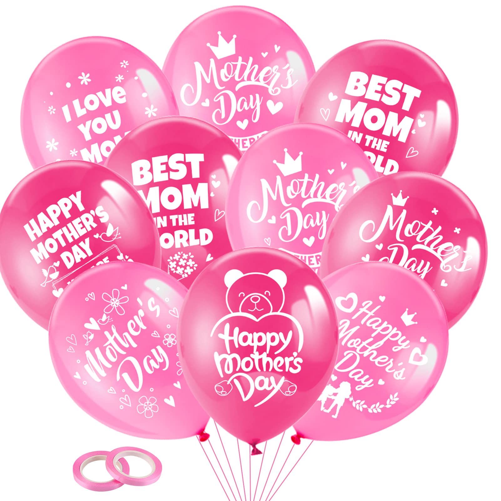 howaf-happy-mother-s-day-ballons-32-st-ck-rosa-12-zoll image 2