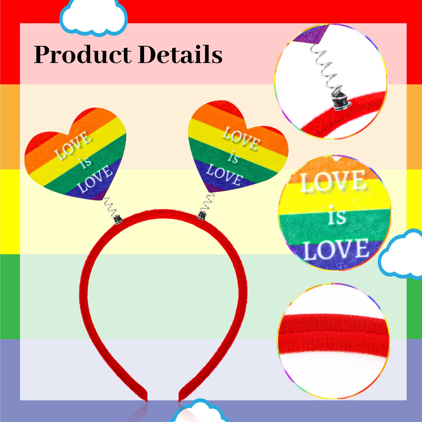 howaf-pride-haarreif-regenbogen-stirnband-4er-set-lgbtq-herz image 3