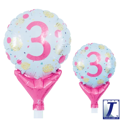 takara-upright-balloons-round-5-gold-pink-dots-no-3-luftballon image 1