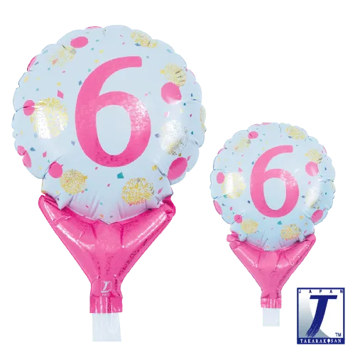 takara-upright-round-5-standballon-gold-rosa-dots-no-6 image 1