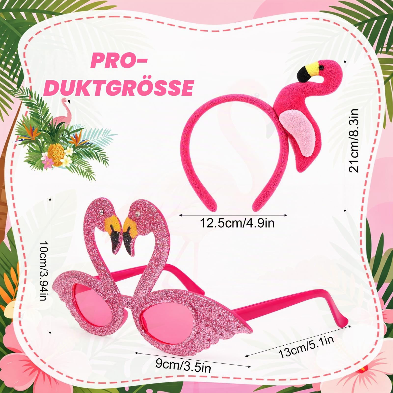howaf-flamingo-kost-m-damen-set-haarreif-brille-rosa image 2