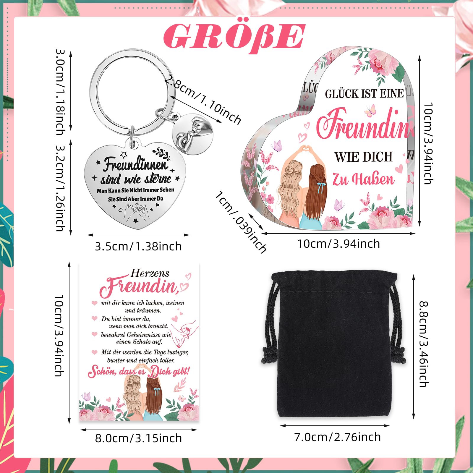 howaf-freundin-geschenk-set-herz-acryl-schl-sselanh-nger-karte image 2