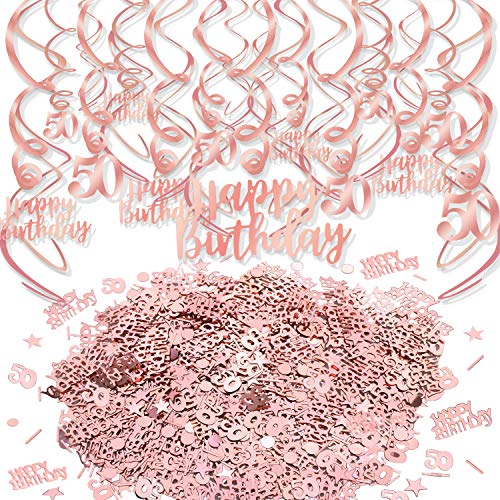 howaf-50-geburtstag-deko-h-ngedeko-ros-gold-30-tlg-konfetti image 7