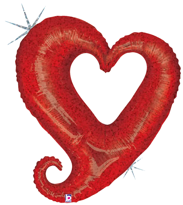 betallic-chain-of-hearts-red-folienballon-33-rot-holografisch image 1