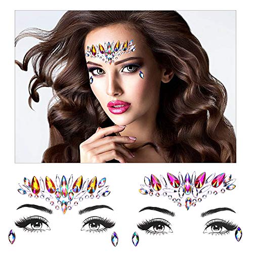 howaf-temporary-tattoos-gesicht-strasssteine-selbstklebend-8-st-ck-festival image 8