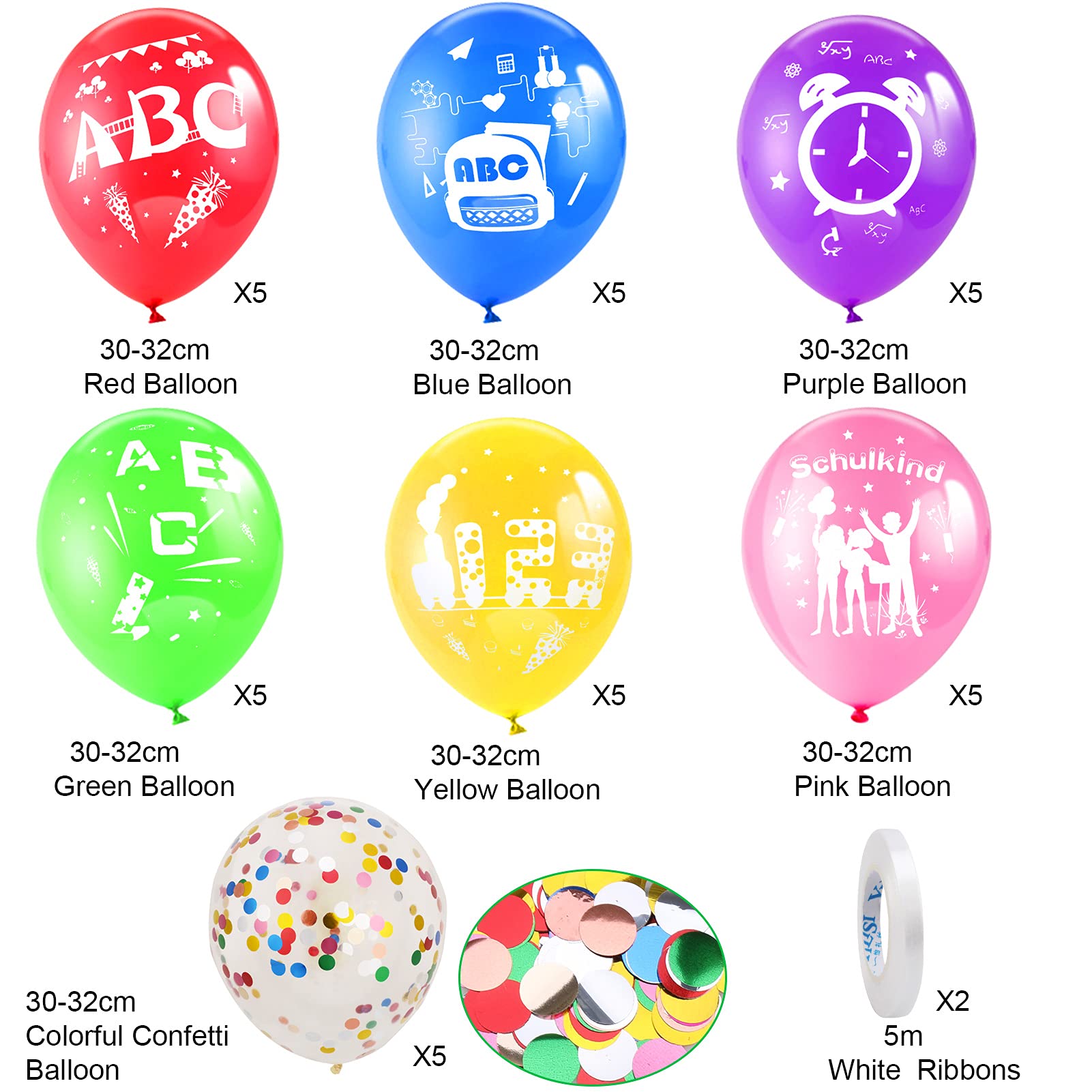 howaf-einschulung-luftballons-35-st-ck-abc-123-konfetti-latex image 2