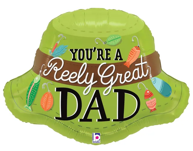 betallic-reely-great-dad-fishing-hat-folienballon-76-cm-vatertag image 1