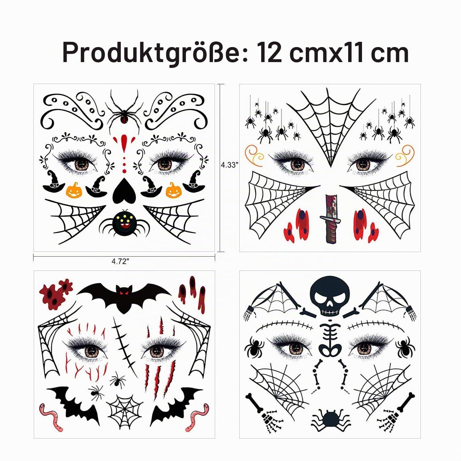 howaf-halloween-b-gesicht-tattoos-kinder-12-blatt-wasserdicht image 3