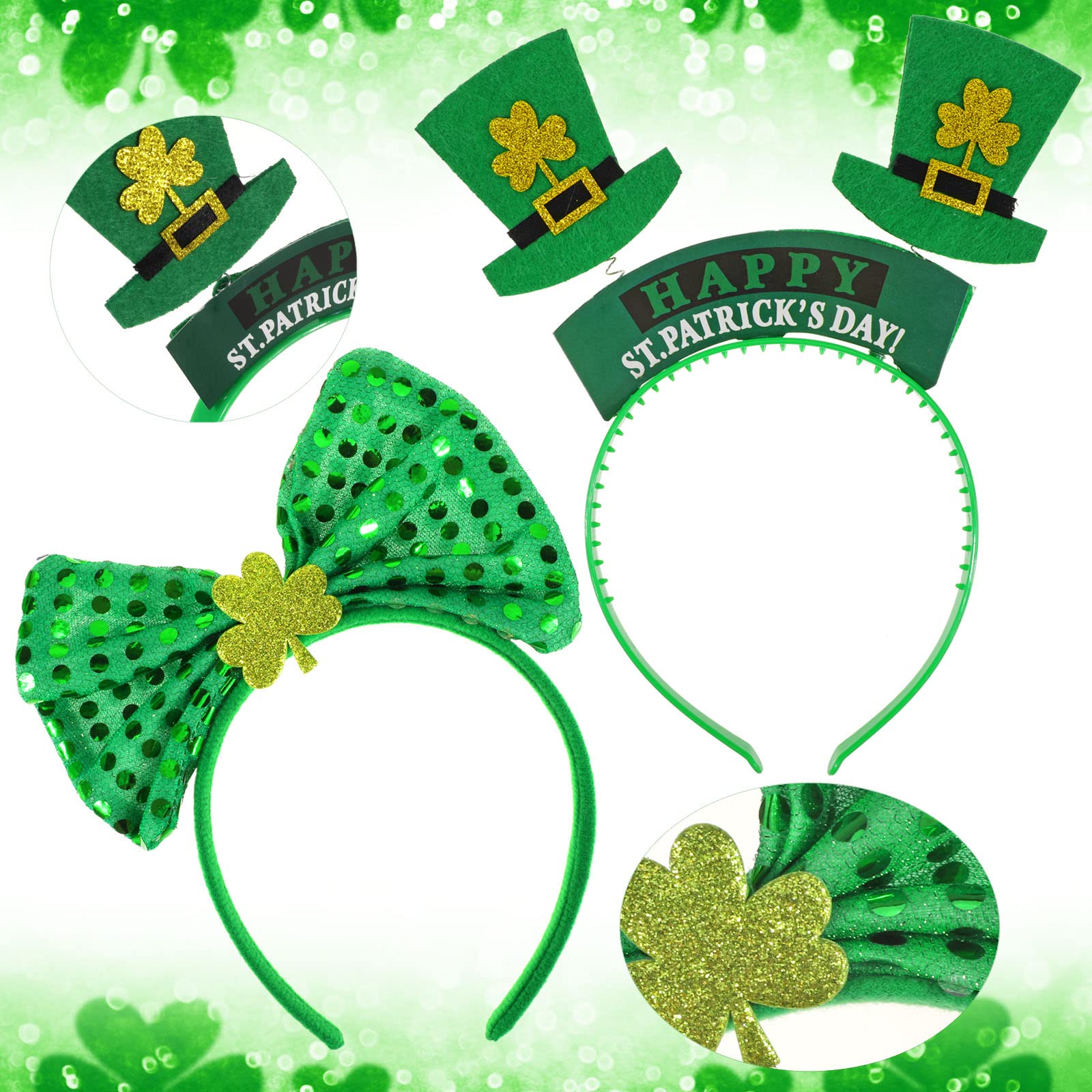 howaf-st-patricks-day-haarreif-set-4tlg-kleeblatt-tattoo image 3