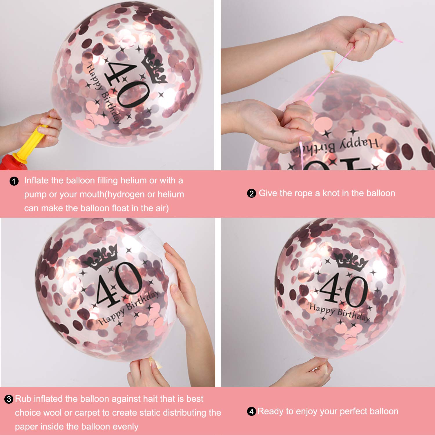 howaf-40-geburtstag-deko-set-ros-gold-ballons-happy-birthday image 3