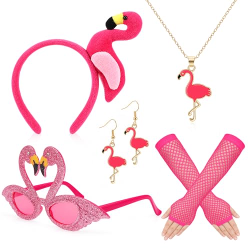 howaf-flamingo-kost-m-damen-set-haarreif-brille-rosa image 8