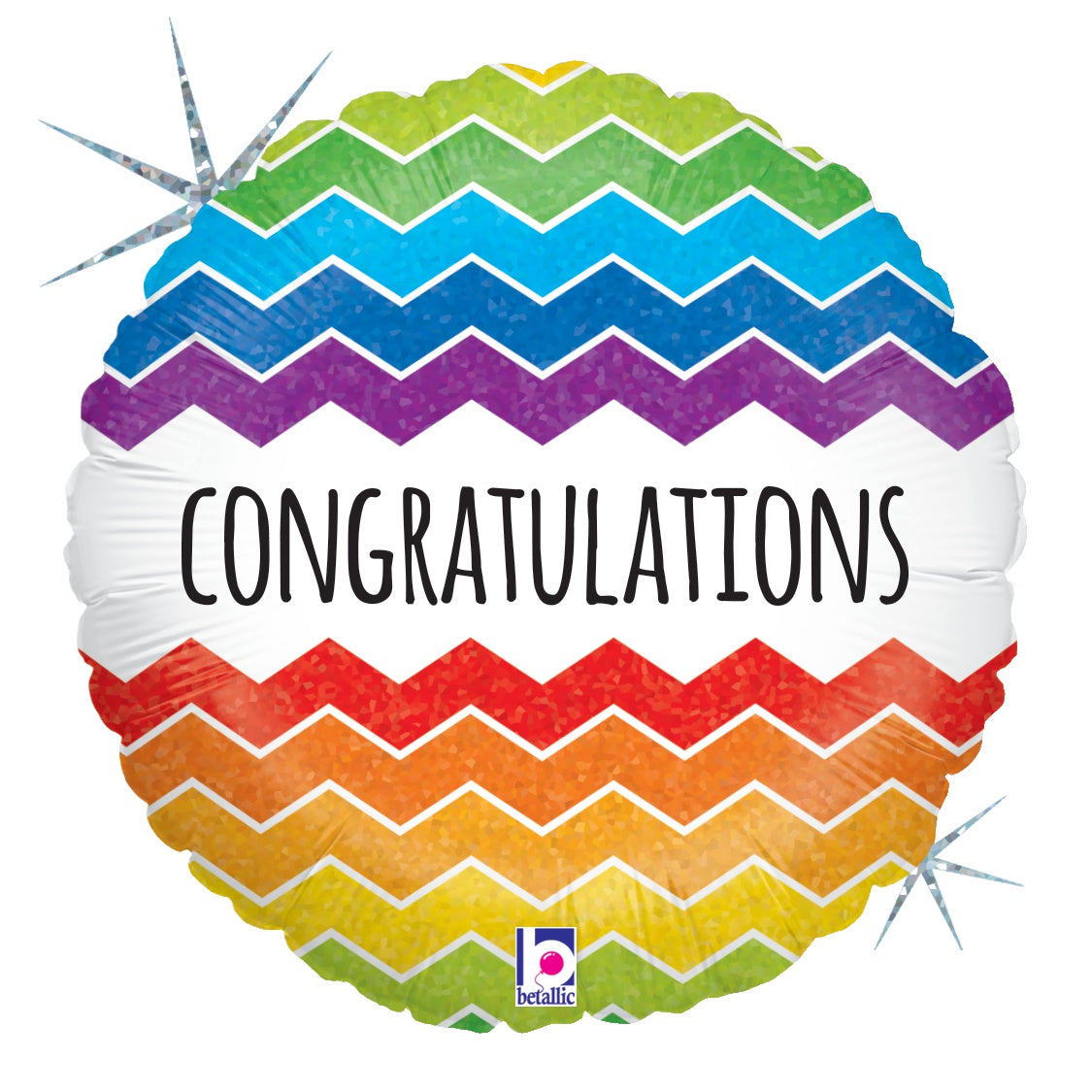 betallic-chevron-congratulations-folienballon-9-zoll-holografisch image 1