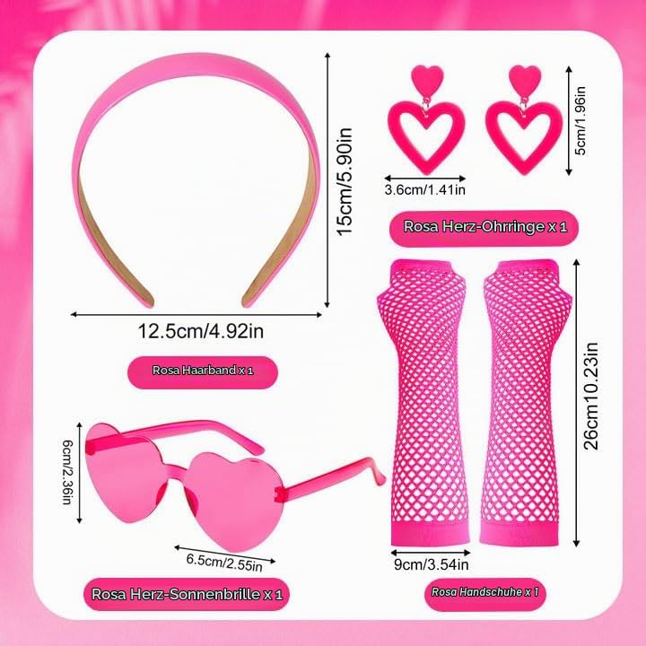 howaf-80er-90er-kost-m-damen-set-pink-5-teilig image 7