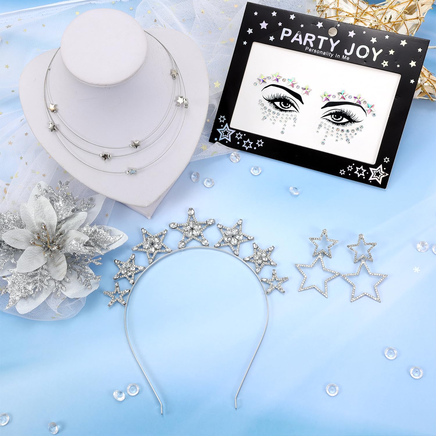 howaf-stern-kost-m-set-silber-4-teilig-haarreif-mit-strass image 4