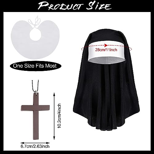 howaf-nonnen-kost-m-set-haube-kreuzkette-tattoo-damen image 8