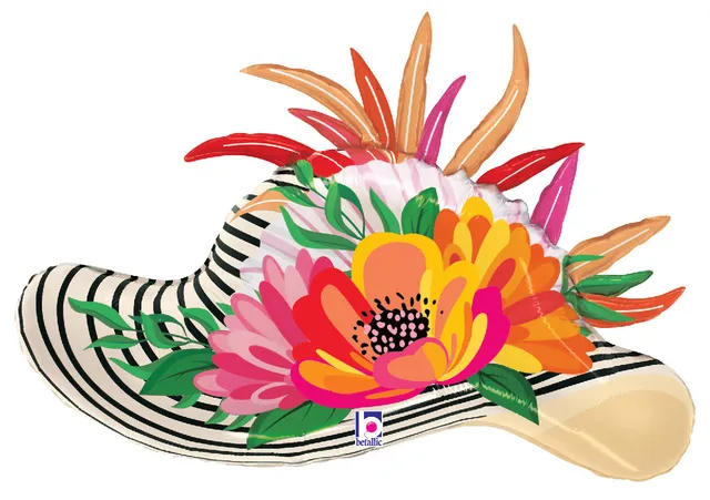 betallic-fancy-derby-hat-folienballon-32-zoll-blumenhut image 1