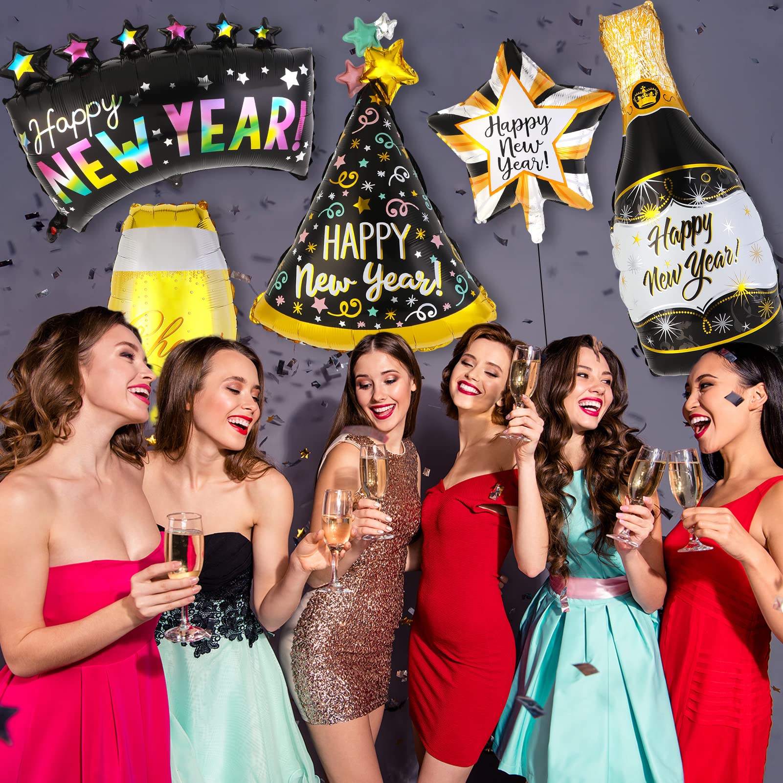 howaf-silvester-2027-folienballons-8er-set-schwarz-gold image 5