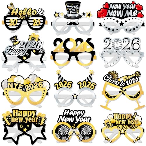 howaf-silvester-brille-2027-partybrille-12-st-ck-schwarz-gold image 8