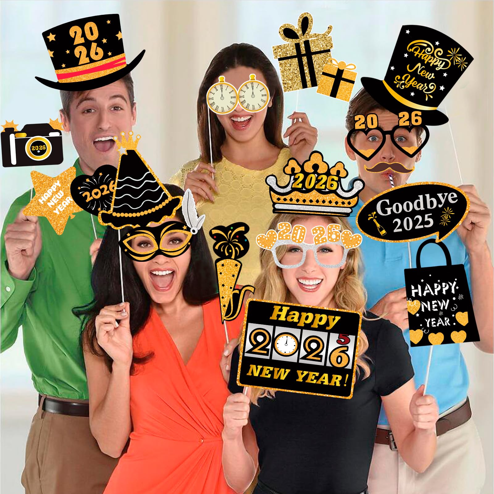 howaf-silvester-fotobox-41-st-ck-schwarz-gold-2026 image 7