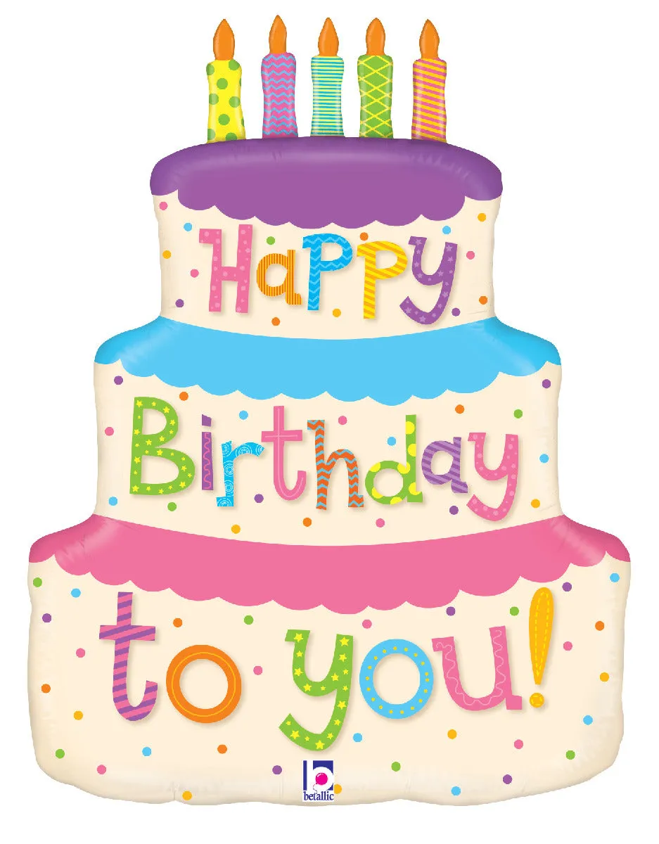 betallic-girly-birthday-cake-folienballon-23-zoll-torte image 1