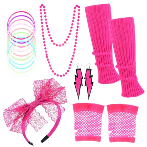 howaf-80er-accessoires-damen-neon-kost-m-set image 8