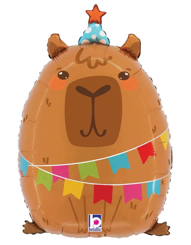 betallic-party-capybara-folienballon-23-zoll-tiermotiv-flach image 1