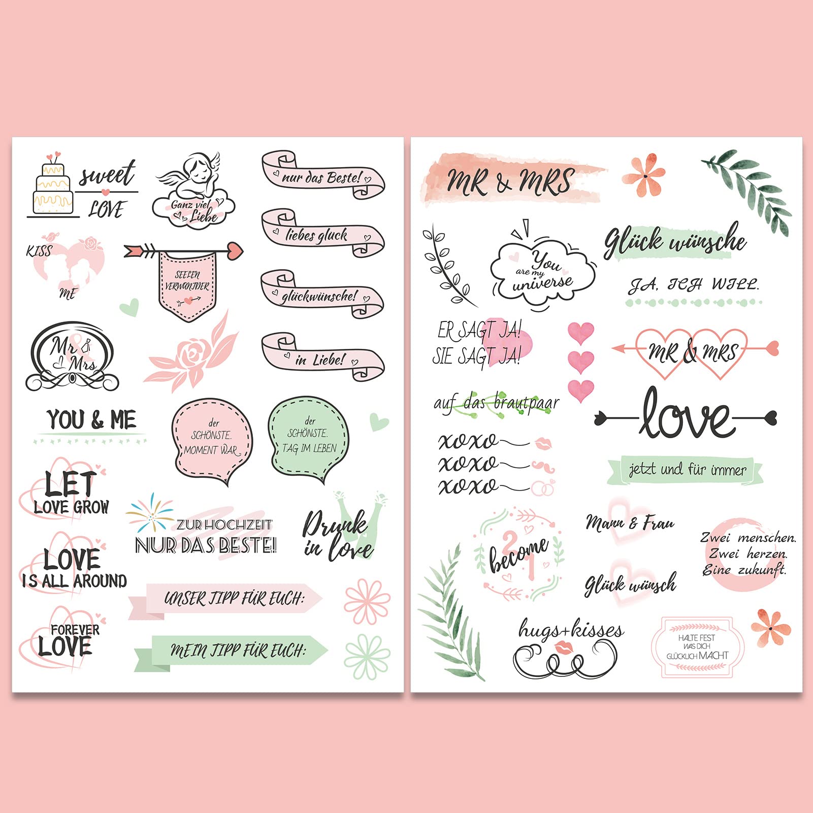 howaf-hochzeit-sticker-f-r-g-stebuch-8-b-gen-vintage-200-st-ck image 2