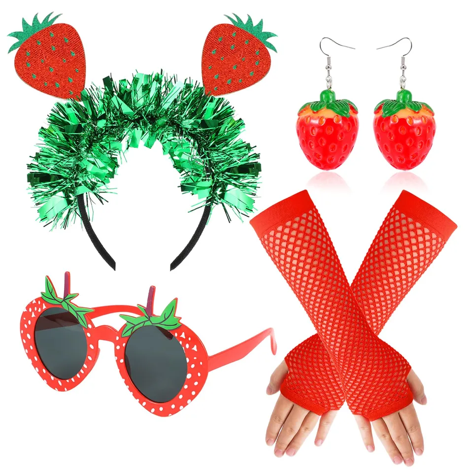 howaf-erdbeer-kost-m-damen-set-mit-brille-handschuhe image 1
