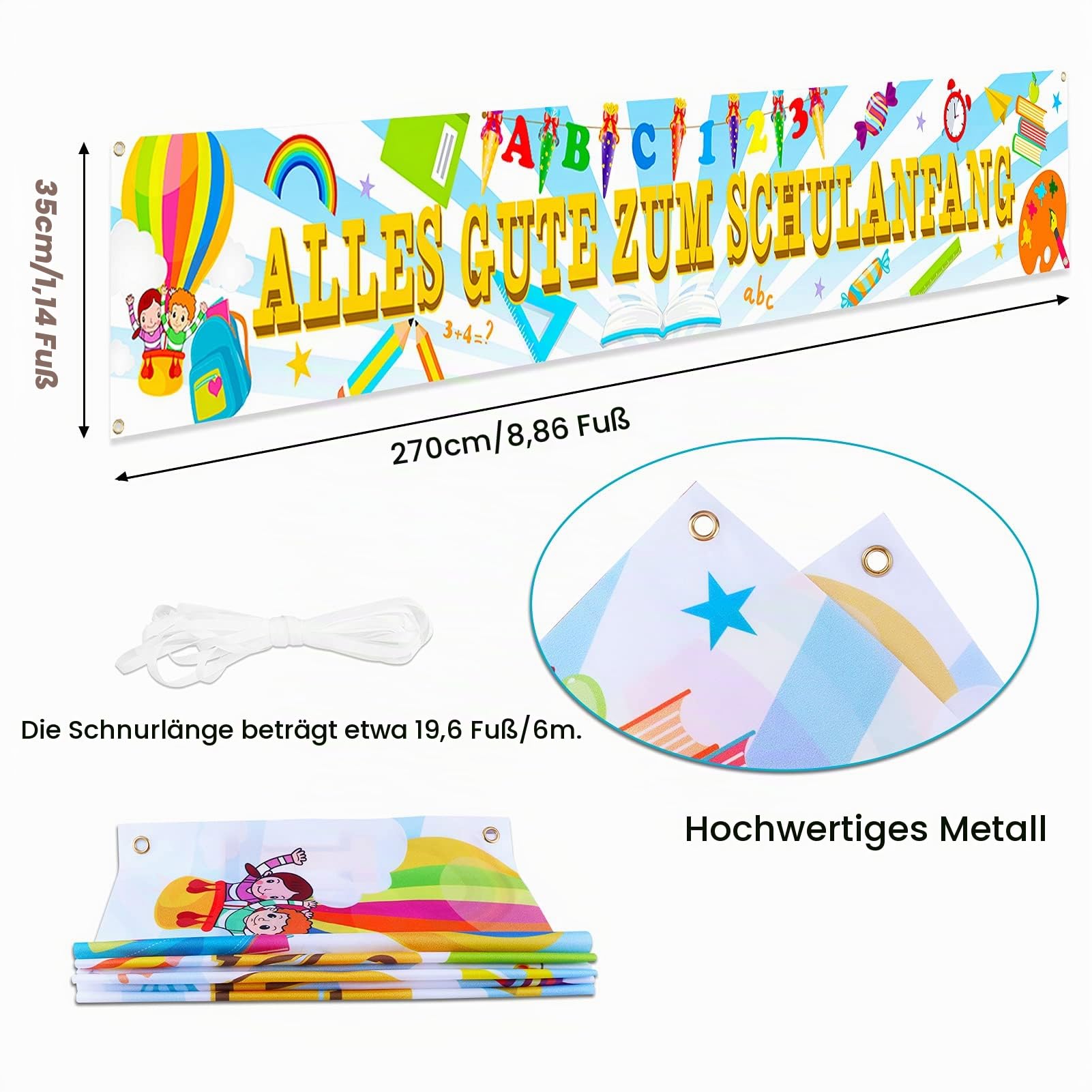 howaf-alles-gute-zum-schulanfang-banner-stoff-270x35-cm image 2