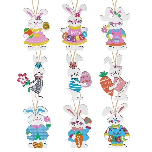 howaf-osteranh-nger-hase-holz-9-stk-osterdeko-h-ngedeko image 1