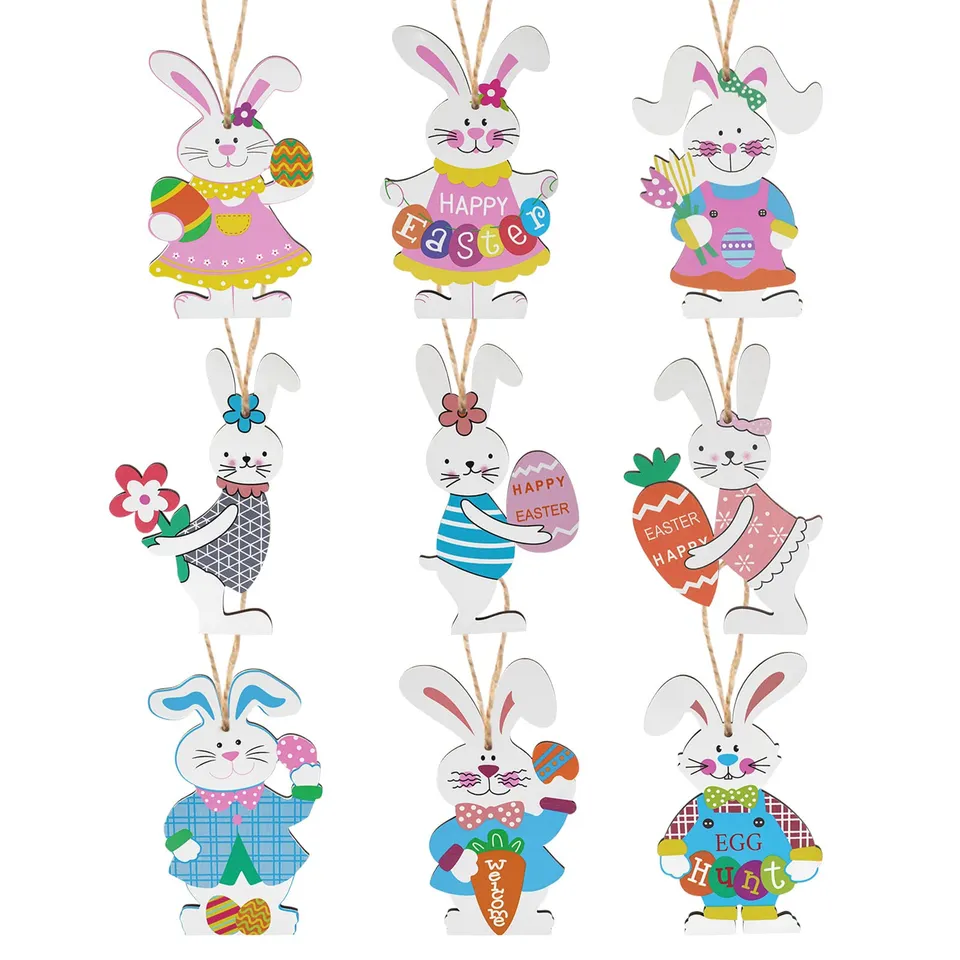 howaf-osteranh-nger-hase-holz-9-stk-osterdeko-h-ngedeko image 1